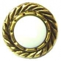 100 x 15mm Gold Swirl Edge White Center Sewing Buttons