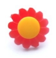 Novelty Button Daisy Yellow and Red 14mm