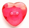 14mm Crystal Heart Red Sewing Button