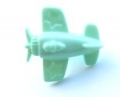 Novelty Button Aeroplane Light Green 15mm