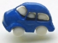 Novelty Button Car Blue 18mm
