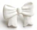 Novelty Button Bow White 16mm