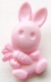Novelty Button Bunny and Carrot Pink 12mm