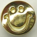 50 Novelty Buttons Smiley Face Gold 17mm