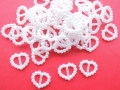 50 Pearl Heart Buckles Wedding Crafts 15mm
