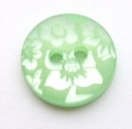 13mm Flower Light Green Sewing Button