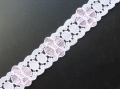 17mm Border Flat Lace Pink and White Flower