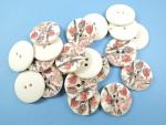 23mm Tulips Flowers Floral 2 Hole Sewing Button