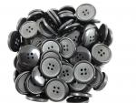 100 x 23mm 4 Holes Duffle Coat Sewing Buttons Black