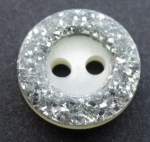 Silver Glitter Edge Sewing Button 13mm