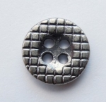 12mm Silver 4 Hole Metal Button