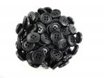 100 x 20mm Black Sewing Buttons 4 Hole