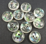 12mm Clear and Glitter Iridescent Sewing Button
