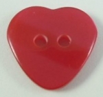 Novelty Button Heart Shadow Stripe Red 15mm
