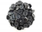100 x 13mm Black Pattern Edge Sewing Buttons