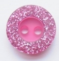 Cerise Glitter Edge Sewing Button 11mm