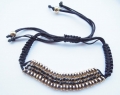 Rhinestones Gold Metal Cord Bracelet