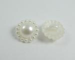 12mm Half Ball Pearl Ivory White Flower Sewing Button