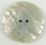 45mm Laser Etched Pattern Marble Iridescent Cream Sewing Button