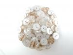 100 x 11mm Shell Look MOP Cream Sewing Buttons