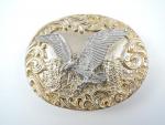Large Gold and Silver Eagle Belt Buckle 50mm