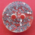 13mm Clear and Silver Glitter Sewing Button
