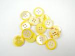 14 x 15mm Real Shell 4 Hole Sewing Buttons Yellow Trochus Shell