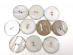10 x 31mm Large Real Shell Sewing Buttons Iridescent Grey River Shell