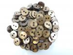100 x Real Shell Buttons Mother Of Pearl River Shell Brown Gold 12mm