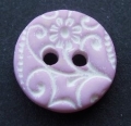 12mm White Flower And Lilac Button