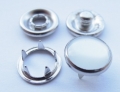 4 Part Poppers Snap Fasteners Silver Pearl 12mm