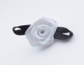 100 Satin Ribbon Roses 20mm Black and White