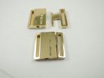 WHITE SUEDE Branded Metal Side Release Buckle Gold 18mm