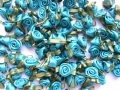 100 Satin Ribbon Roses 12mm Jade