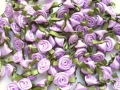 100 Satin Ribbon Roses 12mm Lilac