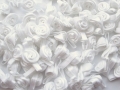 100 Satin Ribbon Roses 12mm All White