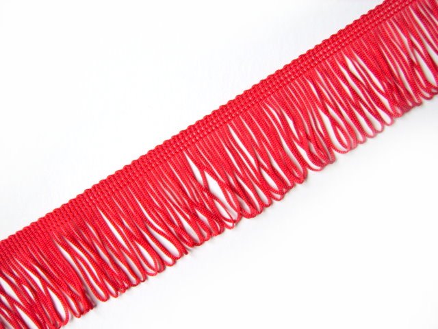 Charleston Dress Loop Tassel Fringe 2 Inch Red