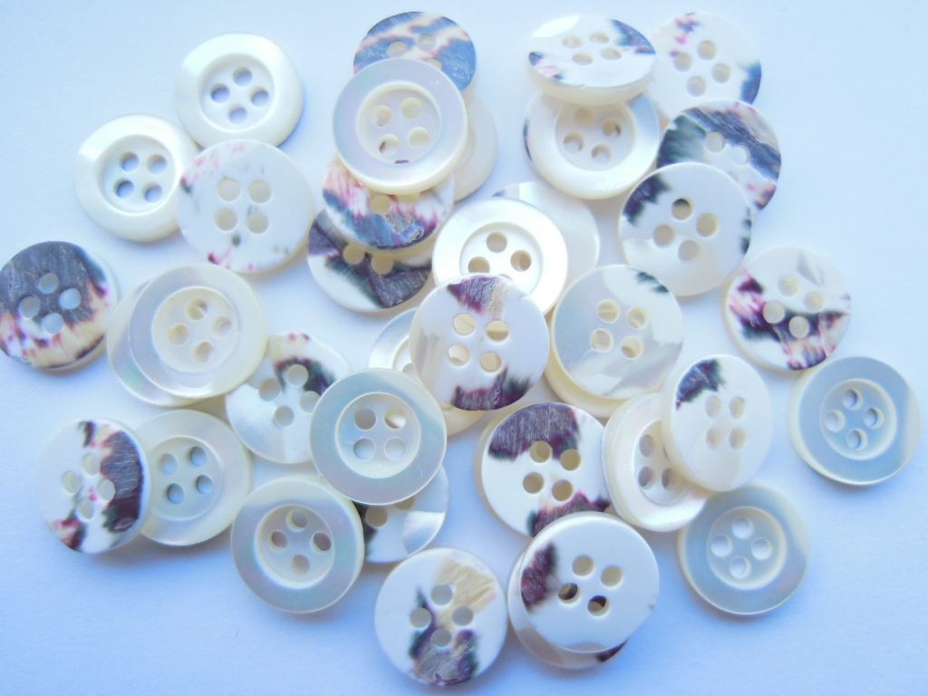 100pcs 14MM PINK REAL PEARL SHELL BUTTON WITH RIM MOP MOTHER OF PEARL B-77 