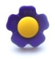 Novelty Button Flower Yellow and Purple 15mm