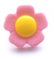 Novelty Button Flower Yellow and Pink 22mm