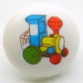 Novelty Button Round Train 15mm