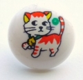 Novelty Button Round Ginger Cat 15mm