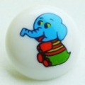 Novelty Button Round Elephant 15mm