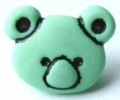 Novelty Button Teddy Face Light Green 15mm