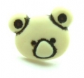 Novelty Button Teddy Face Cream 15mm