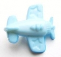 Novelty Button Aeroplane Light Blue 15mm