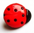 Novelty Button Large Ladybird Black and Red 20mm
