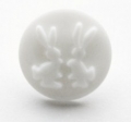 Novelty Button Bunnies White 14mm