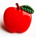 Novelty Button Apple Red 17mm