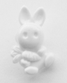 Novelty Button Bunny and Carrot White 12mm